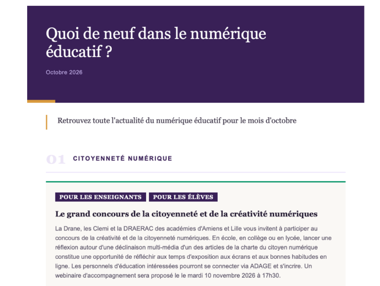 Quoi de neuf dans le numérique éducatif ?